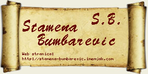 Stamena Bumbarević vizit kartica